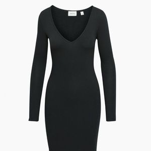 NWT Aritzia Yuma Lounge Dress - Black XS